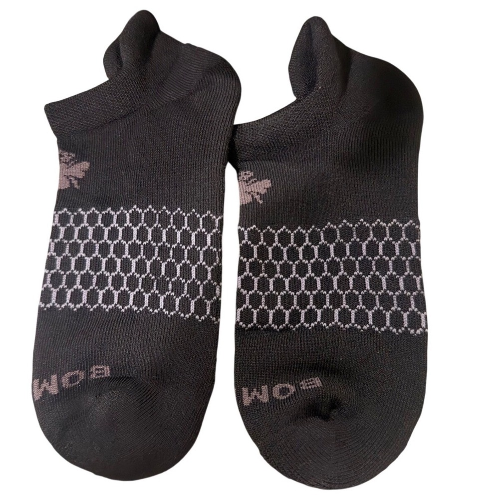 Bombas Ankle Socks Women Medium Black 5 Pairs Honeycomb Arch Support Blister Tab - Picture 3 of 5
